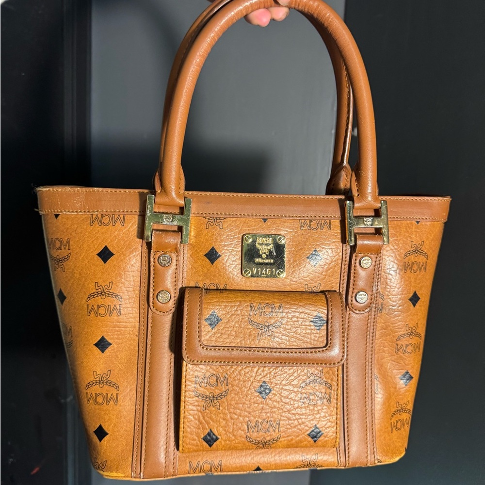 MCM Brown Leather Tote Bag